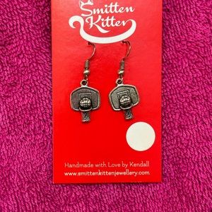 Basketball hoop earrings